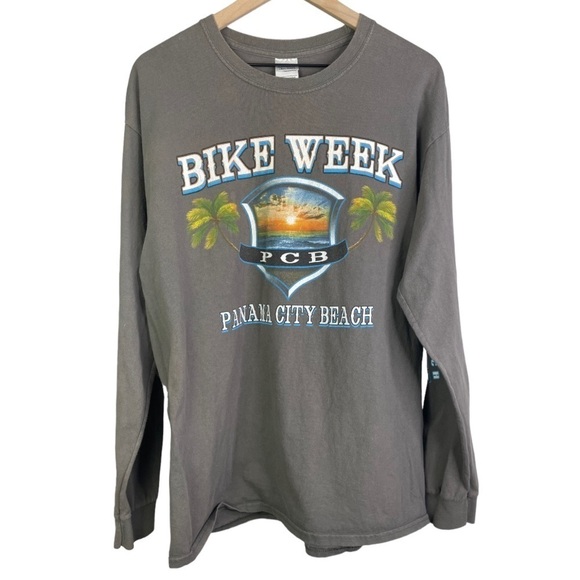Gildan Panama City Beach Bike Week Long Sleeve T-shirt - Picture 1 of 3